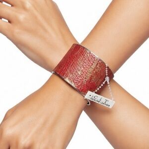 NWT Cuff Bracelet Genuine Leather and Metal